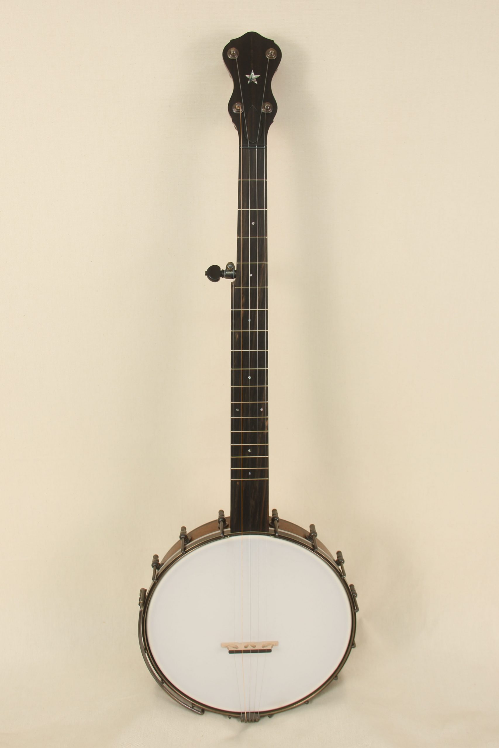 096 - 11inch Walnut Banjo with Rolled Brass Tone Ring-1