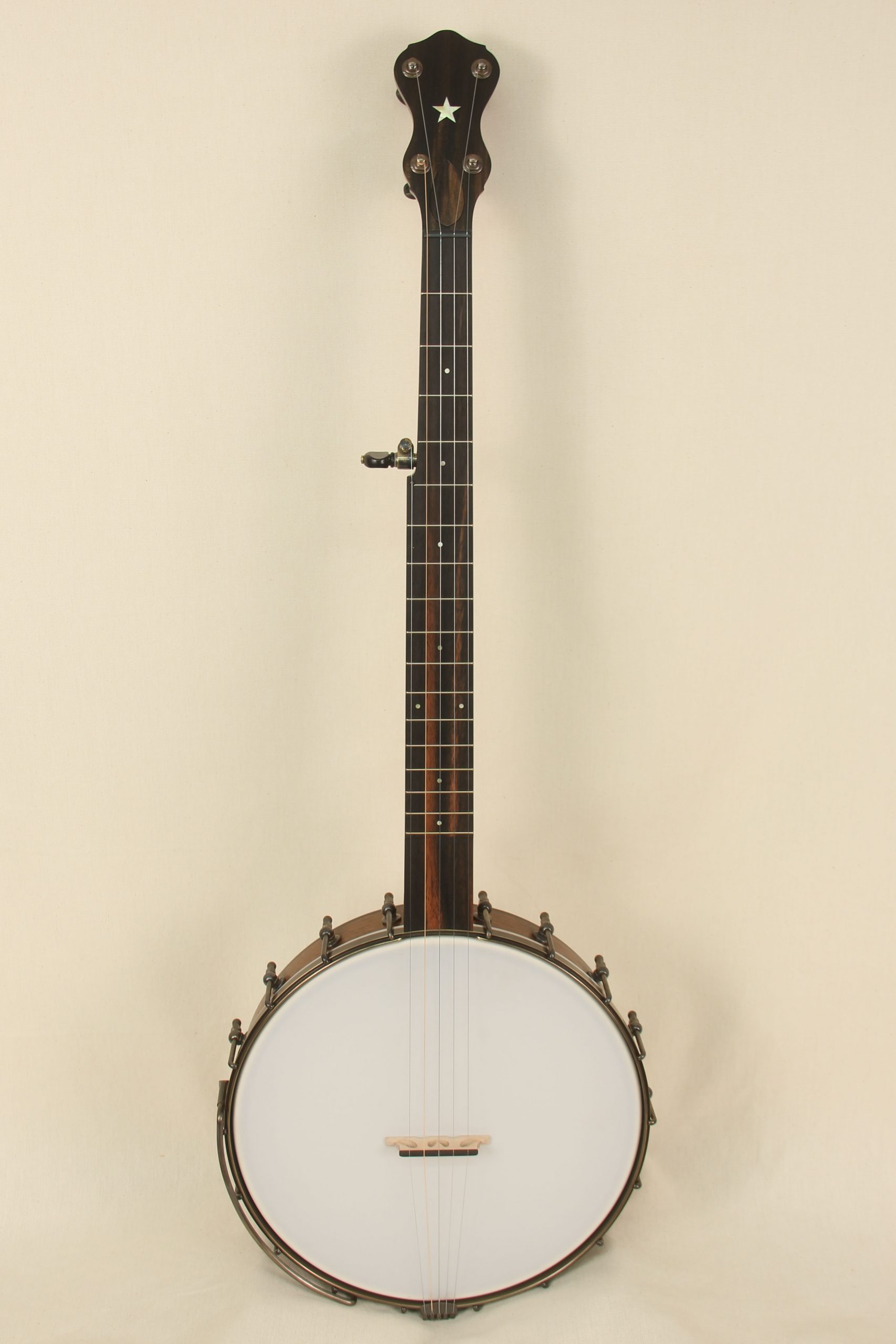 097 - 12inch Walnut Banjo with Rolled Brass Tone Ring-1